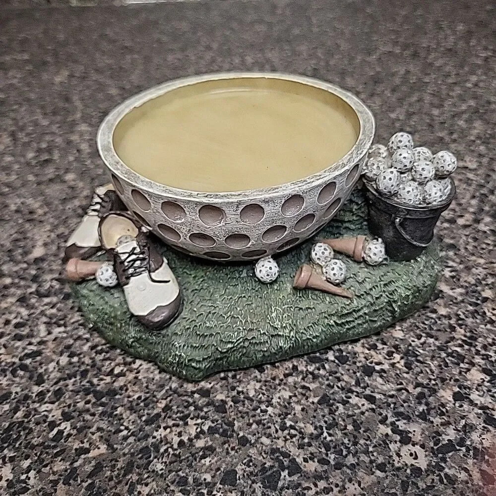 VINTAGE‎ Golf Candle Holder Resin Heavy Sports Decor Mancave